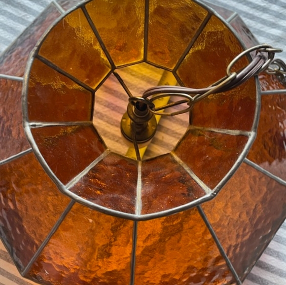 Antique Handcrafted Tiffany hanging pendant light - Picture 5 of 6